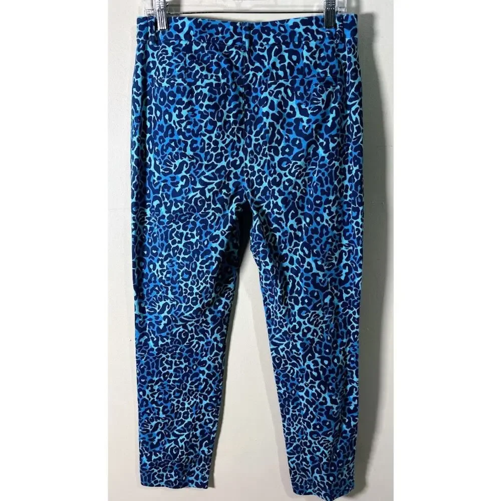 Lilly Pulitzer Kelly Stretch Pant Oyster Navy Bay My‎ Favorite Spot Size 10 - Picture 5 of 7